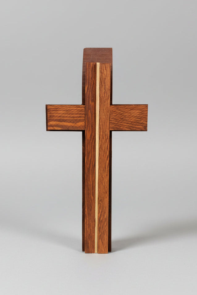 Cascade Cross - Handcrafted Multi-Tone Wooden Cross | Rustic Faith Wall Decor Gift