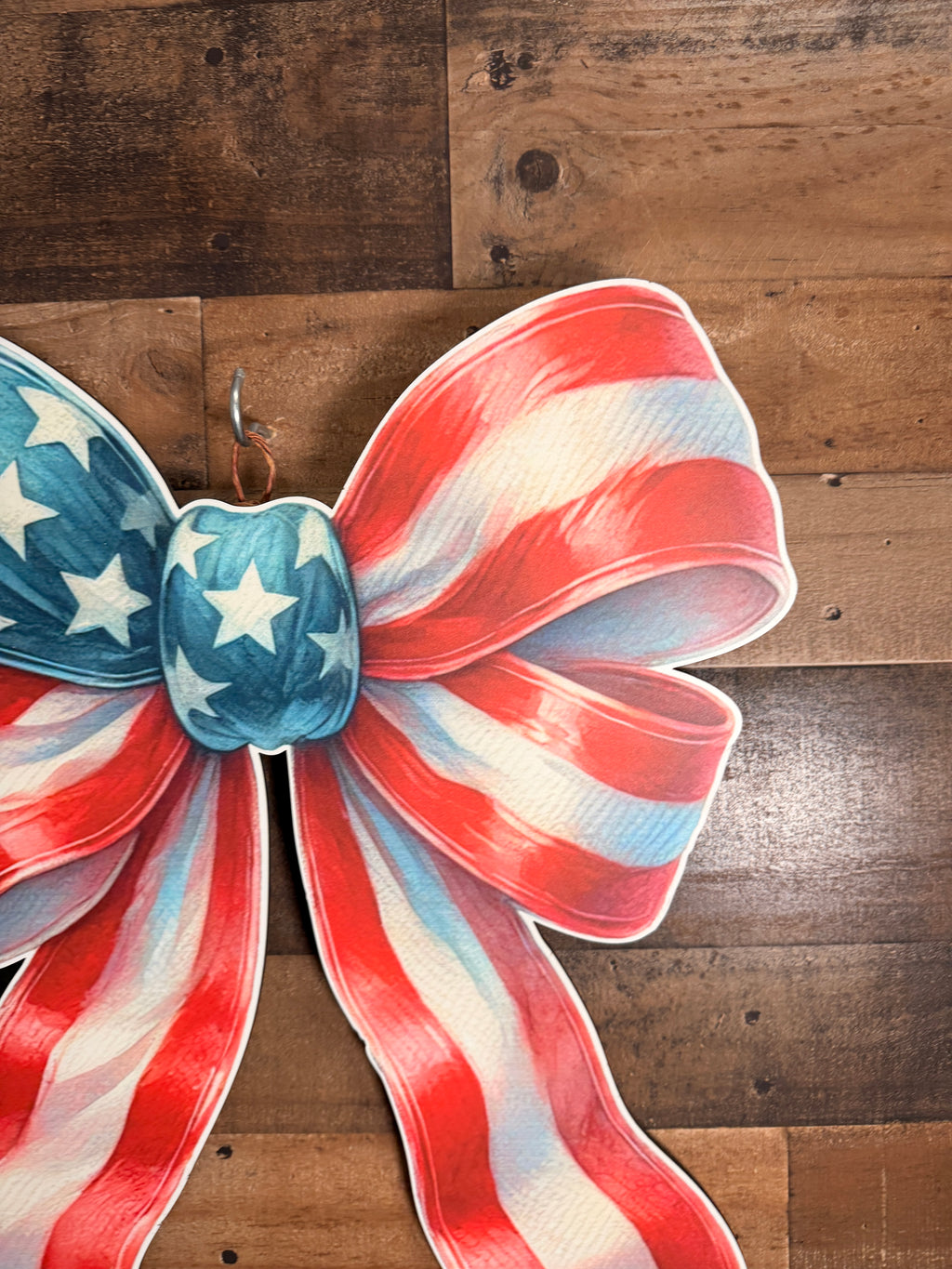 American Flag Patriotic Bow, 4th of July Decor, Red White Blue Wreath Bow, Independence Day Stars Stripes Bow