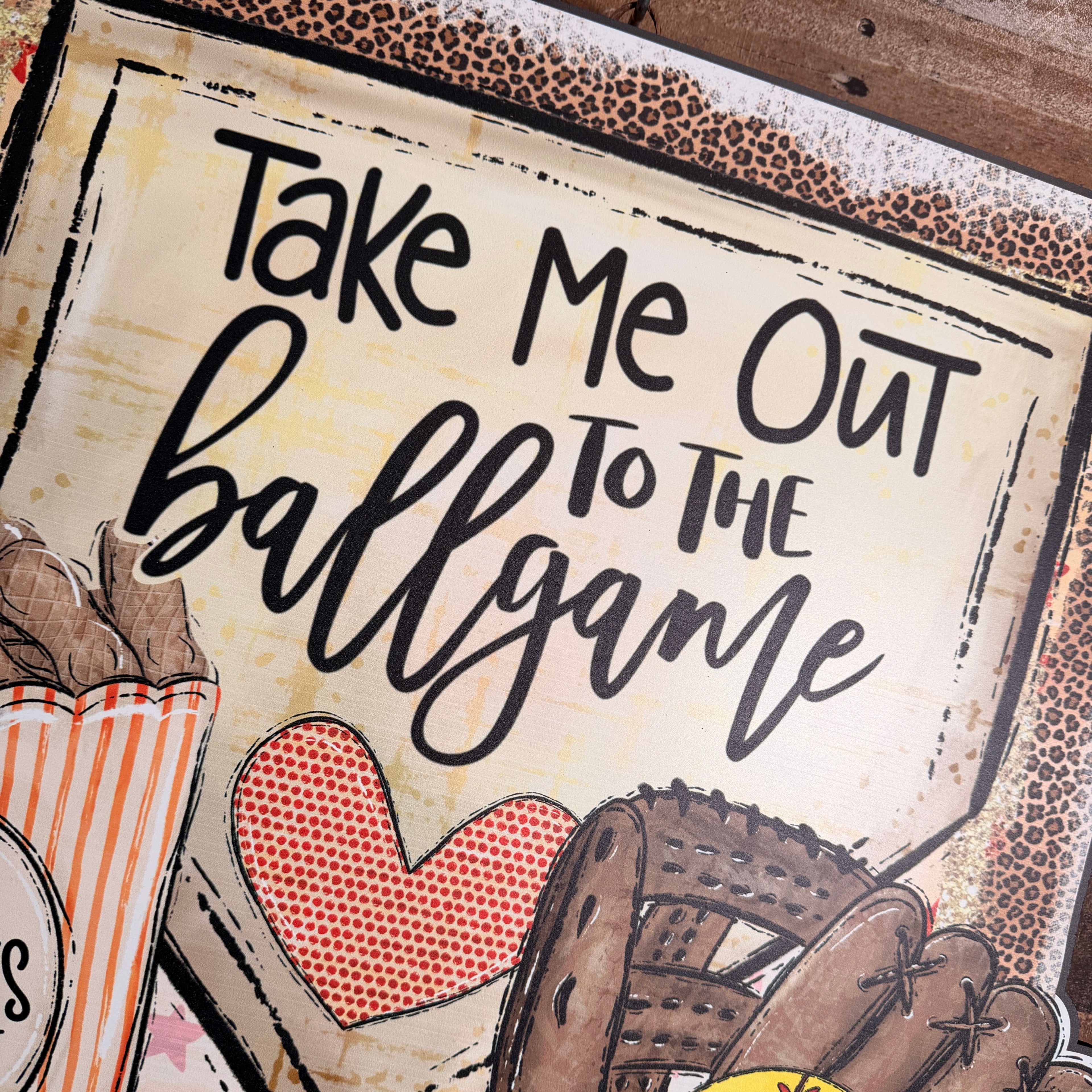 Take Me Out to the Ballgame Sign | Vintage Softball Wall Decor, Rustic Sports Art, Perfect Gift for Coach and Softball Lovers
