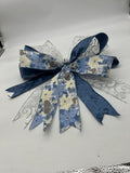 Elegant Christmas Bow for Holiday Decor – Handmade Blue Velvet Wreath Bow | Winter Ribbon Tree Topper & Lantern Decor