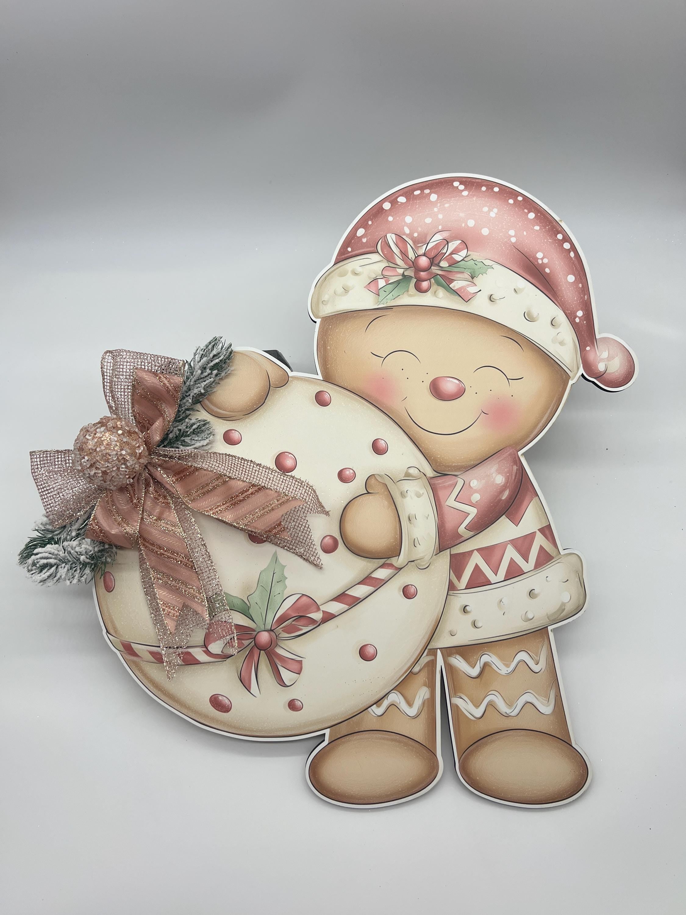 Gingerbread Christmas Sign, Decoration, Whimsical Holiday Décor, Cottagecore Wall Art, Seasonal Door Hanger