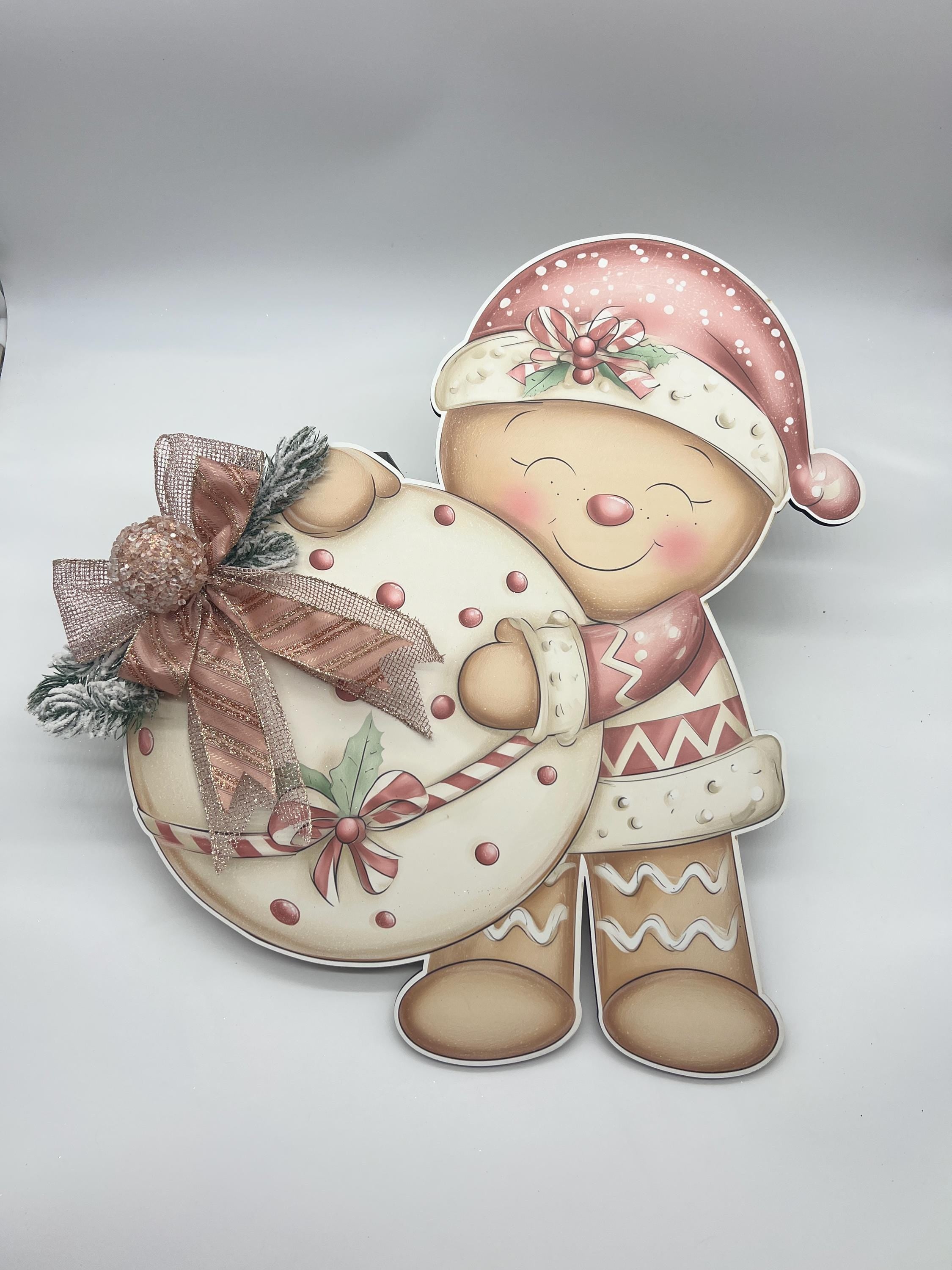 Gingerbread Christmas Sign, Decoration, Whimsical Holiday Décor, Cottagecore Wall Art, Seasonal Door Hanger
