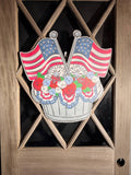 Patriotic Door Hanger | 4th of July Door Decor | Farmhouse American Flag Wreath | Red White Blue Front Door Sign | Memorial Day Decor Gift