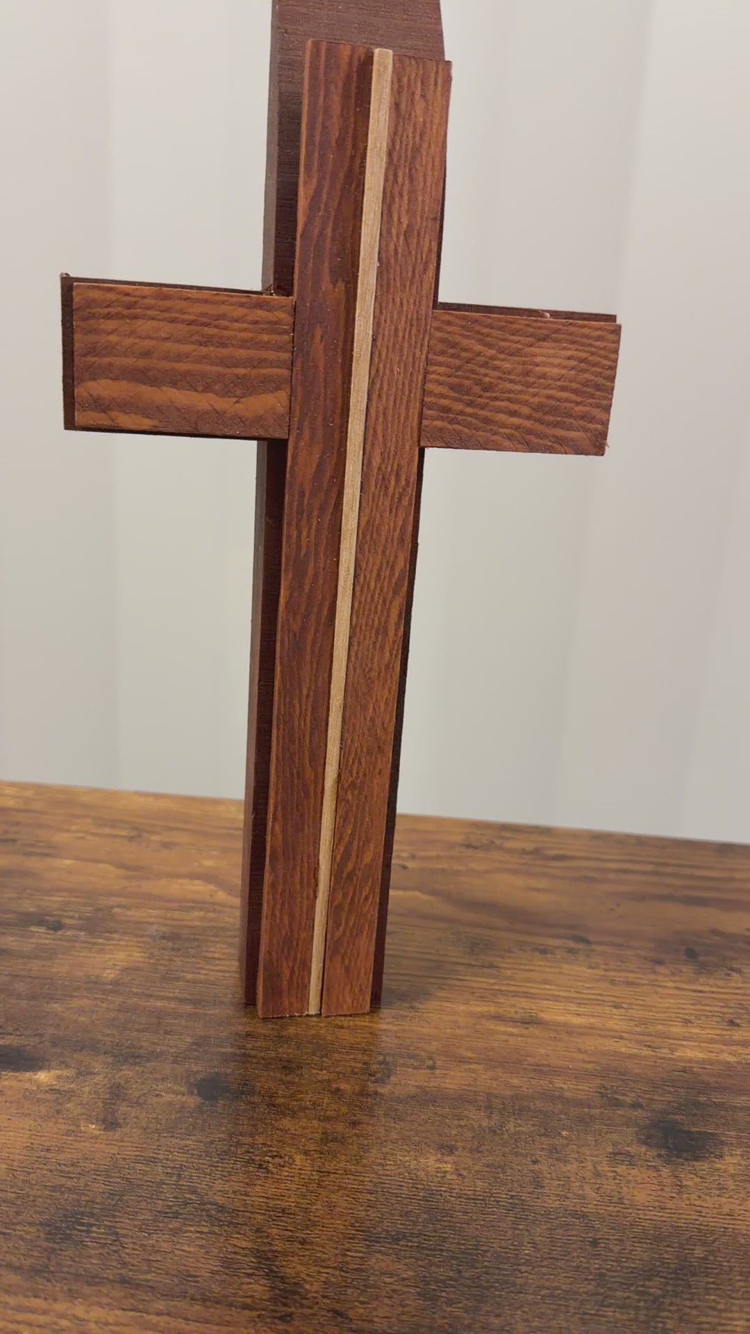 Cascade Cross - Handcrafted Multi-Tone Wooden Cross | Rustic Faith Wall Decor Gift